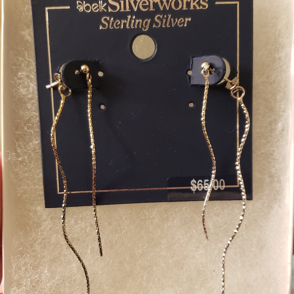 NWT Sterling Silver Double Dangle Earrings Belk
